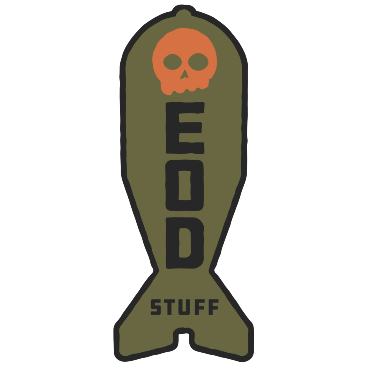 EOD Stuff Nuke Sticker, OD Green / Orange