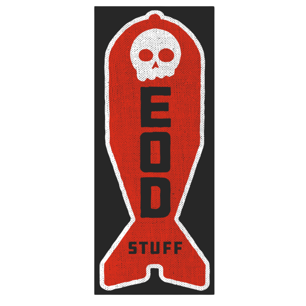 EOD Stuff Nuke Sticker, Grunge Red