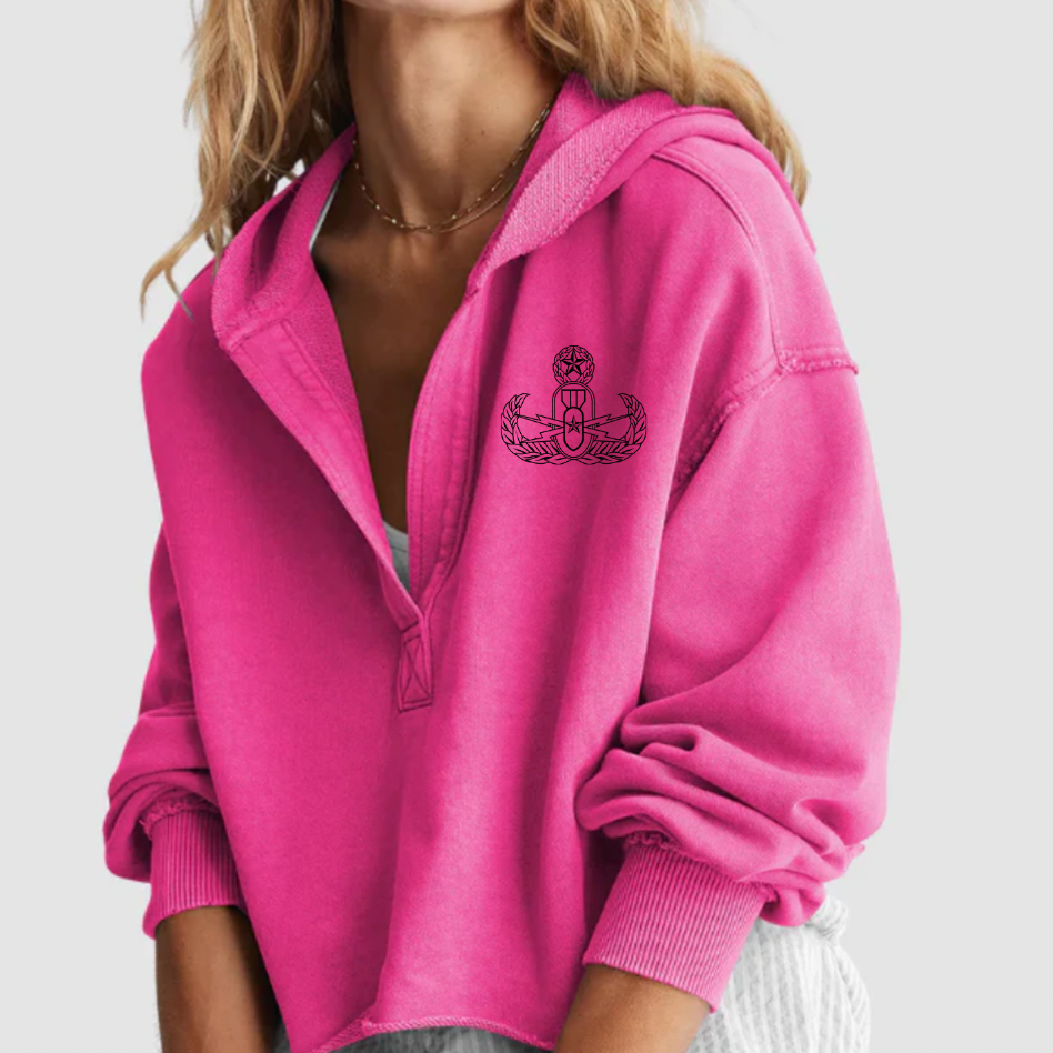 Women's Hooded V-Neck Sweatshirt (Last stock)