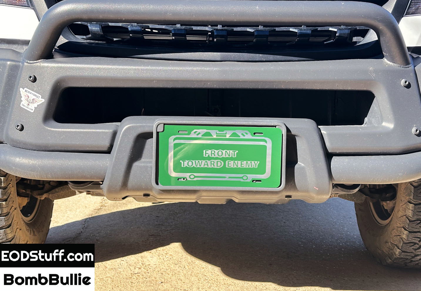 Claymore Mine License Plate - Black and Green