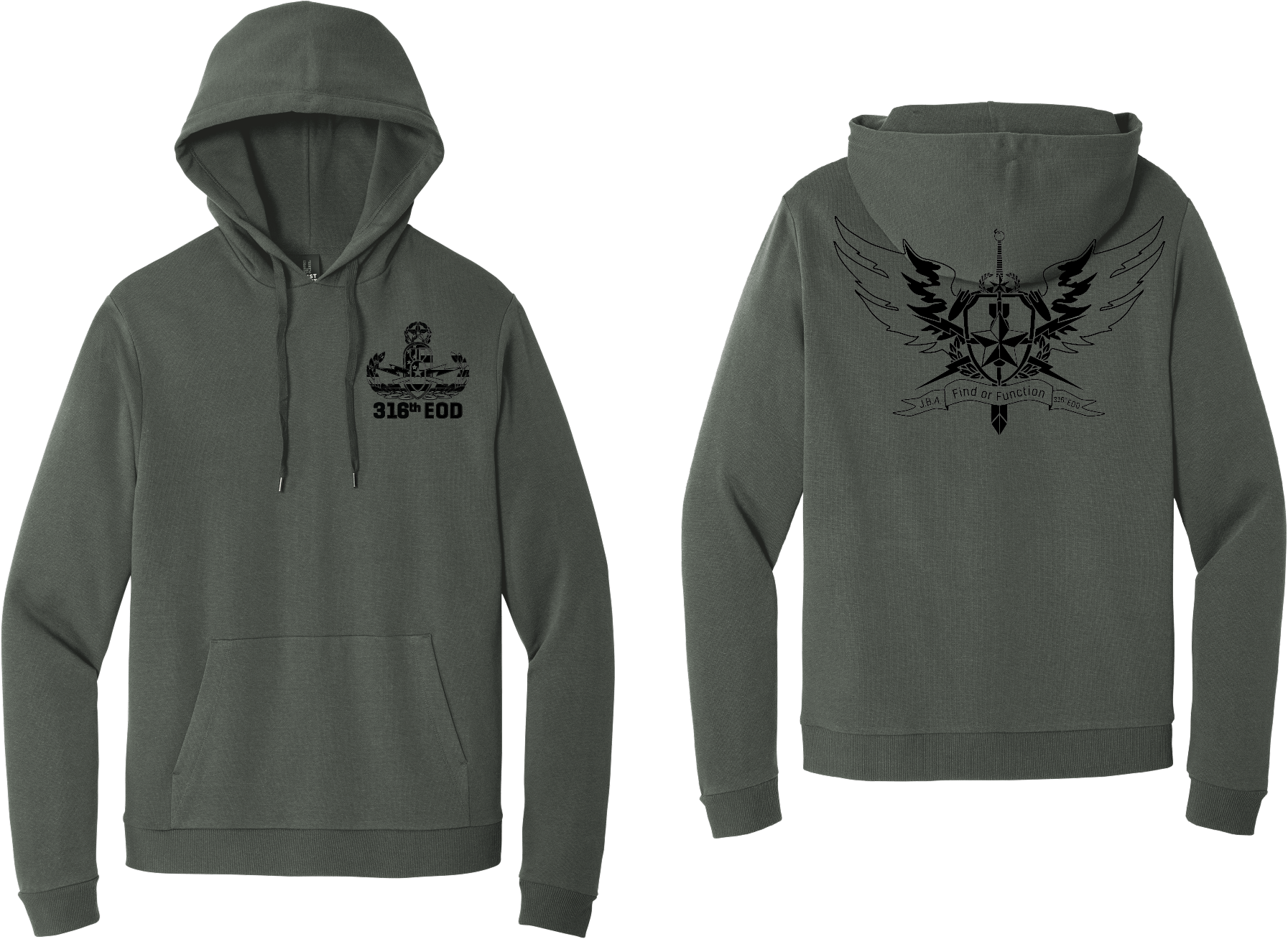 Custom - 316th EOD Pullover Unit Hoodie (One Ink)