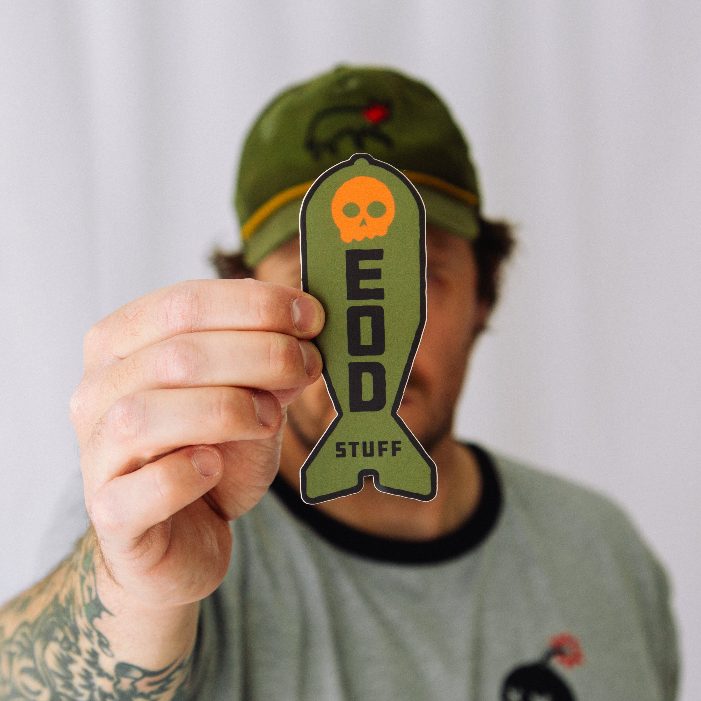 EOD Stuff Nuke Sticker, OD Green / Orange