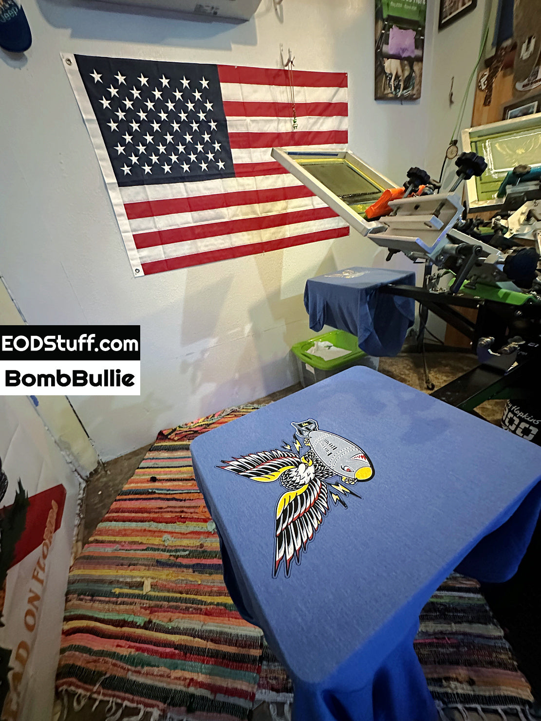 Freedom Bomb Eagle Vintage Red, Royal Blue, and White Tri-Blend Tees - Unisex EOD Short Sleeve Tee