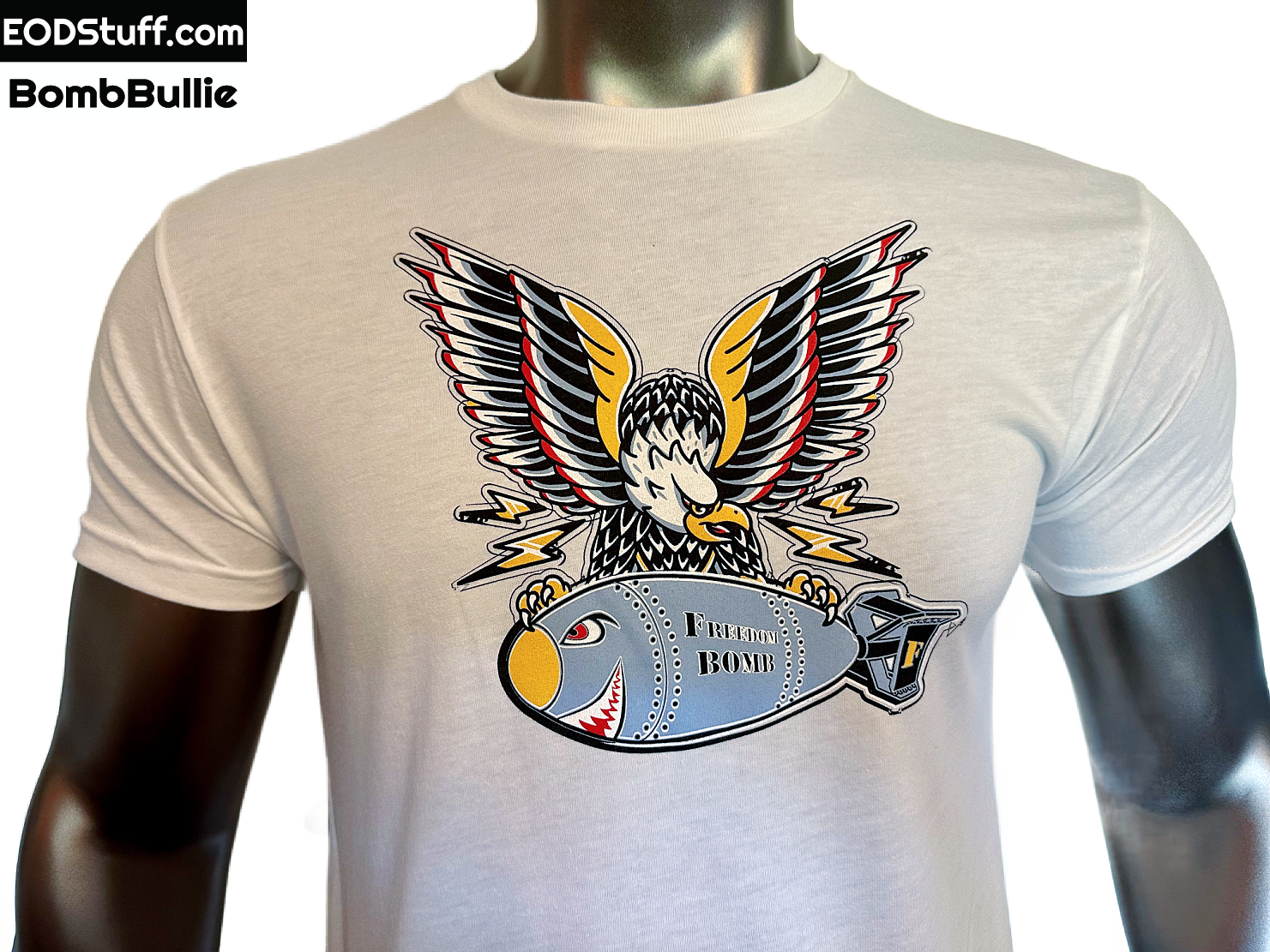 Freedom Bomb Eagle Vintage Red, Royal Blue, and White Tri-Blend Tees - Unisex EOD Short Sleeve Tee