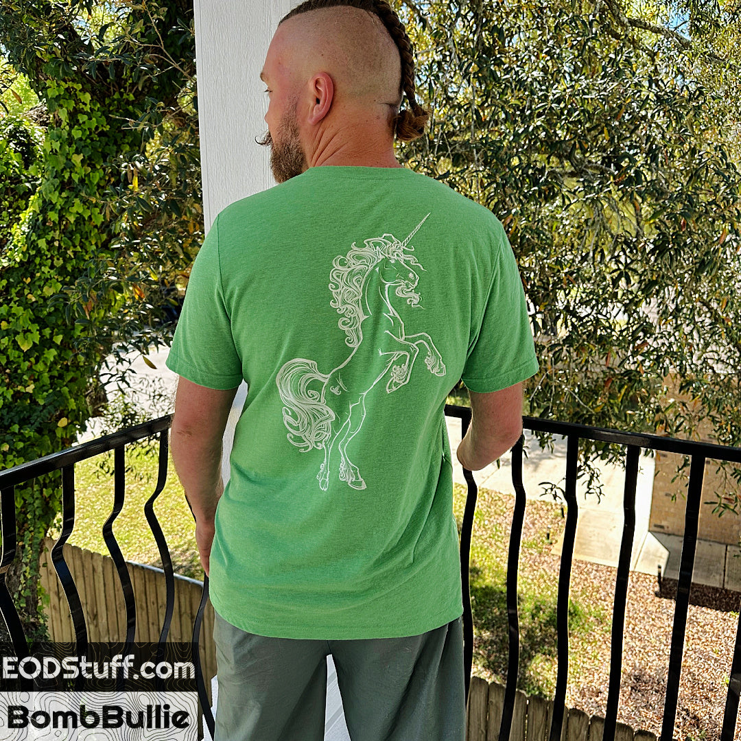 Majestic AF EOD Unicorn Green Triblend Unisex Tees - EOD Tees