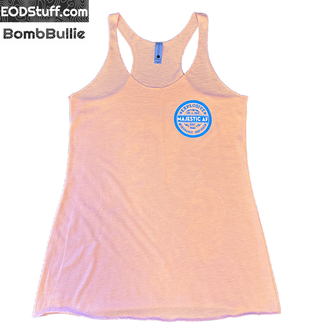 Majestic AF EOD Vintage Light Orange Ladies' Racerback Tank Top