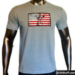 Skeebb™ Grunge USA Flag Vintage Stonewash Denim Tri-Blend Tee - Unisex EOD Short Sleeve Tee