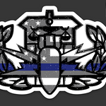 HDT Thin Blue Line Flag Badge Sticker