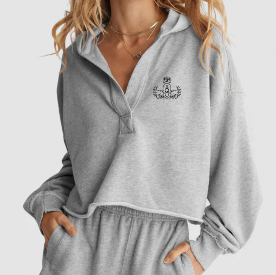 Women's Hooded V-Neck Sweatshirt (Last stock)