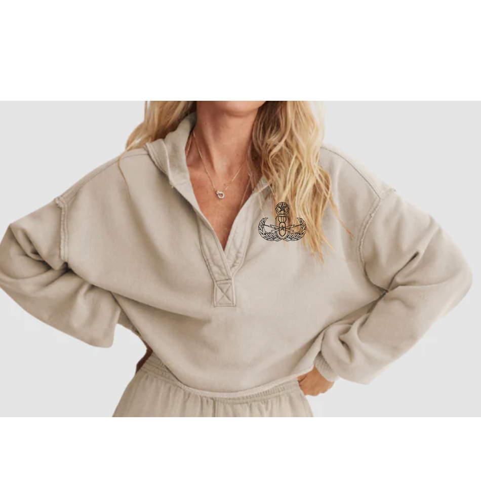 Women's Hooded V-Neck Sweatshirt (Last stock)
