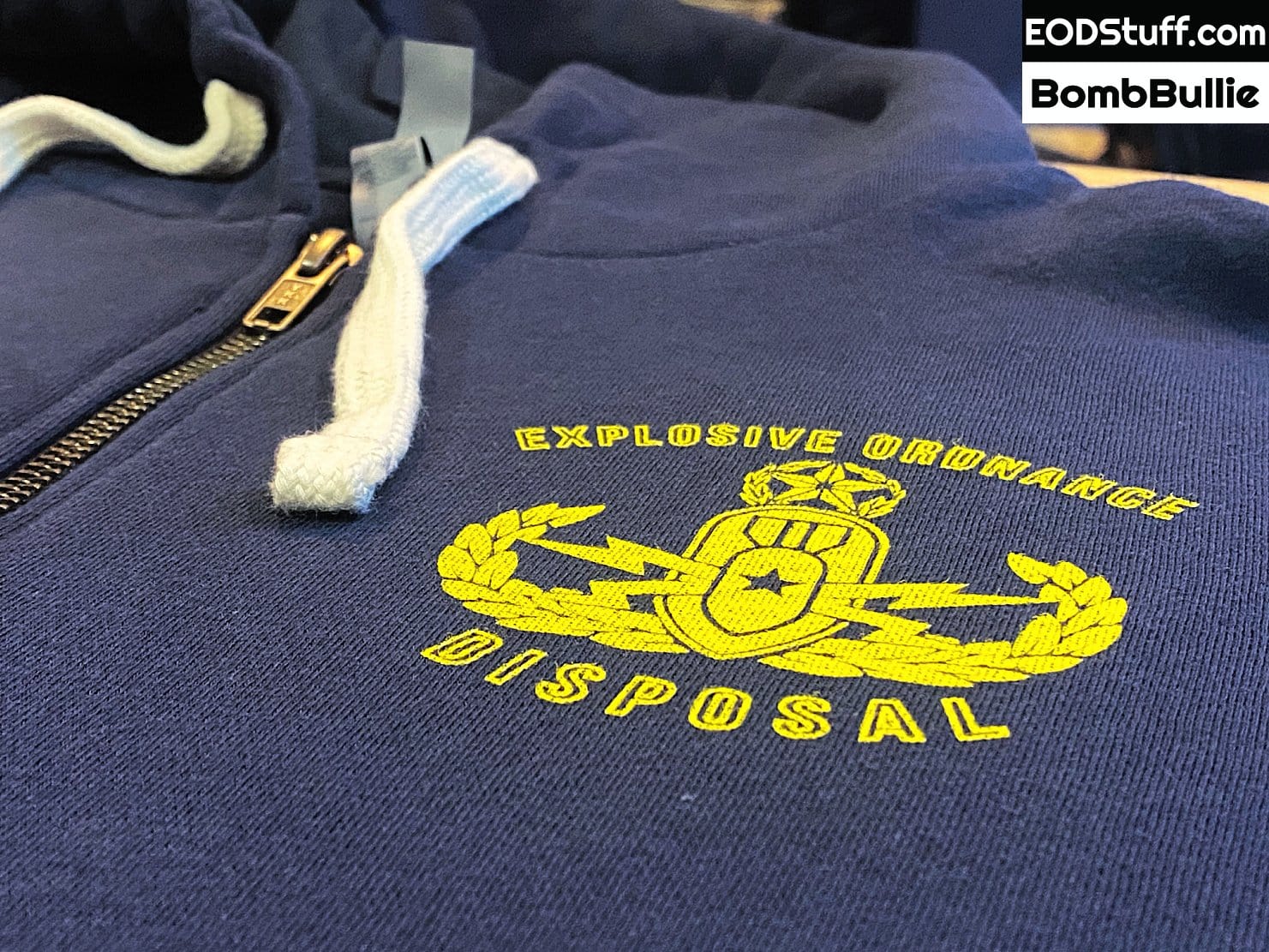 Explosive Ordnance Disposal Skuba Skeebb™ Zip Up Hoodie - Midnight Navy EOD Hoodie