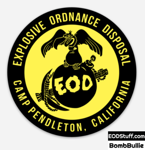 Explosive Ordnance Disposal - Buzzard Bomb and Pick, Camp Pendleton Sticker