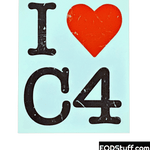 I Heart C4 EOD Sticker - White or Black