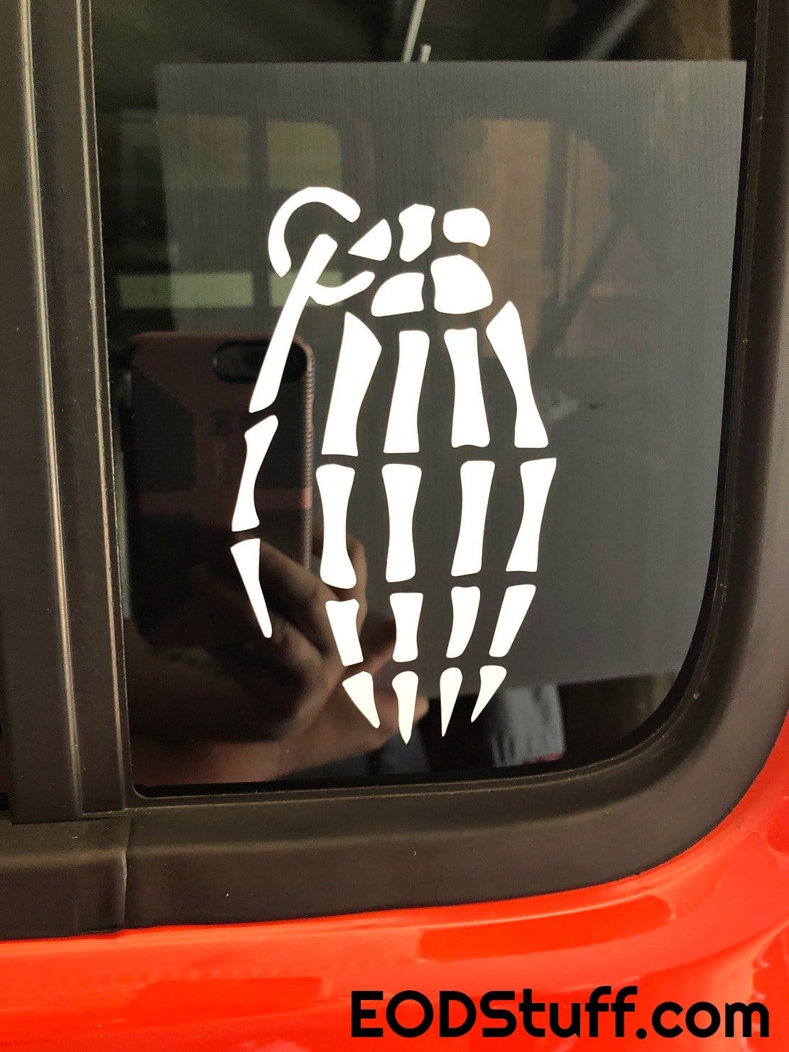 Skeleton Hand Grenade Decal- EOD Vinyl Transfer Decal