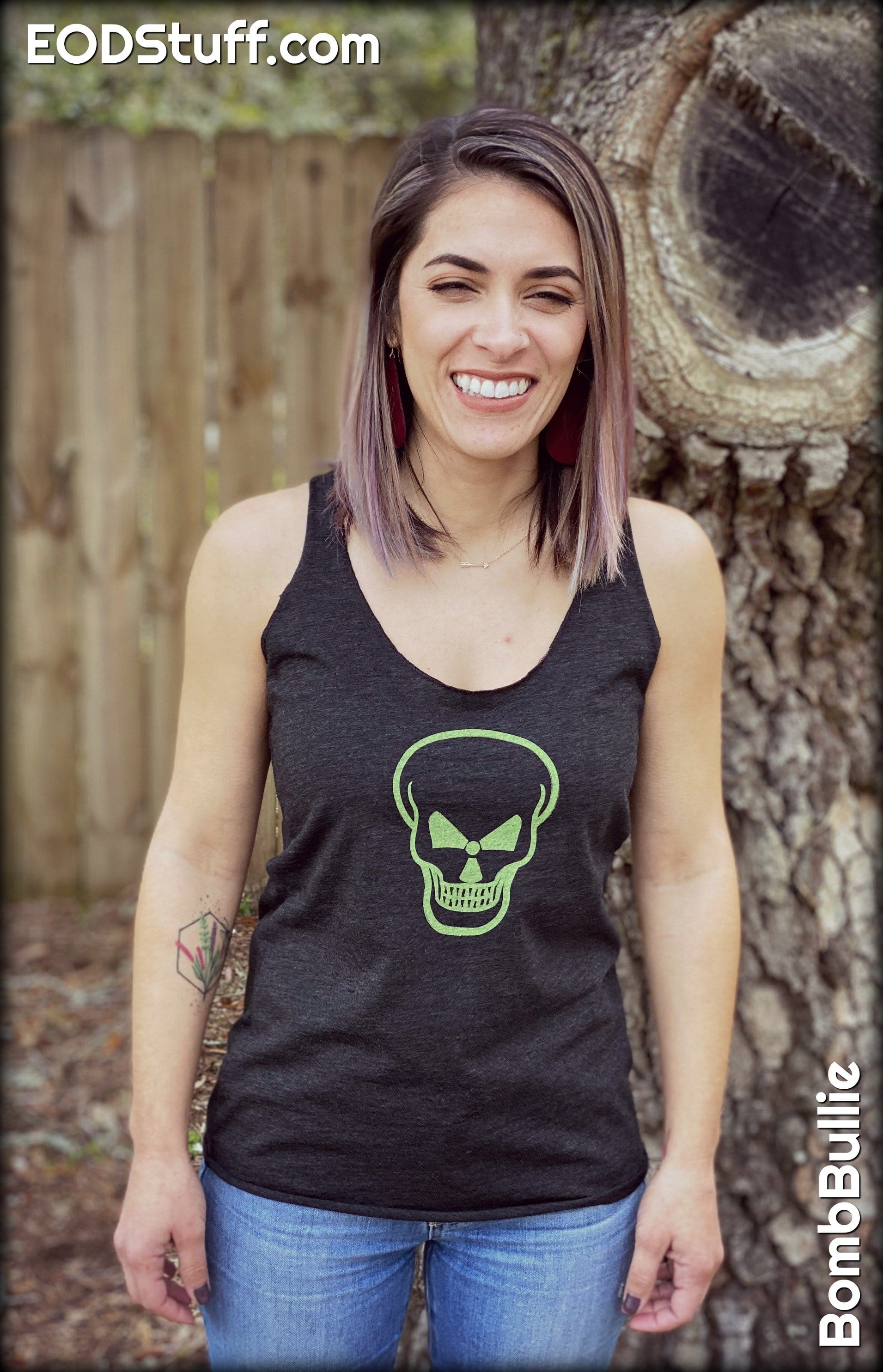 Ladies' Radioactive Skull Tank Top - Ladies EOD Tank Top