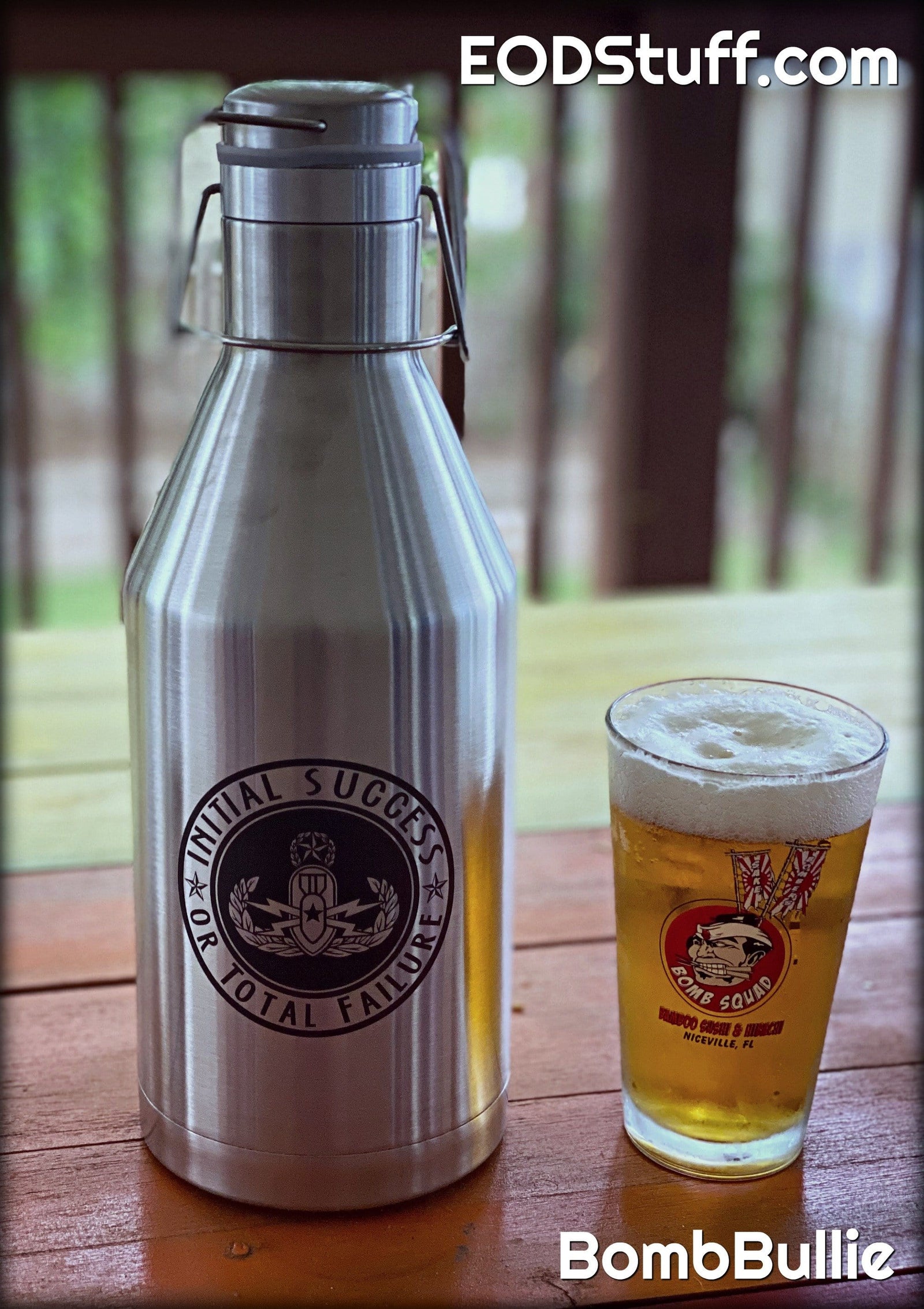 Skeebb™ and Initial Success or Total Failure Stainless Steel Growler - 64 oz EOD Beer Growler