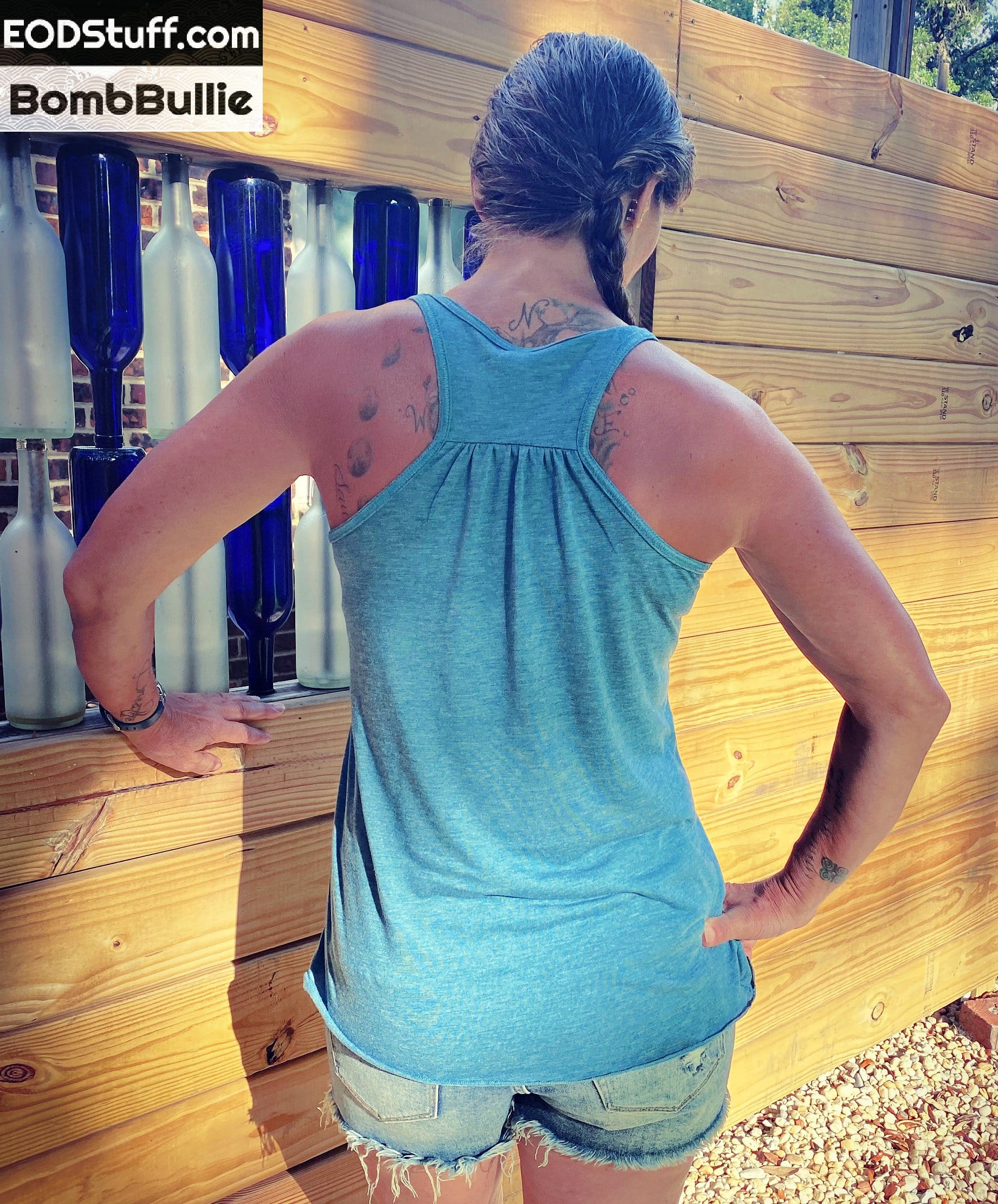 Ladies Skeebb™ Tank - Blue/Heather Deep Teal Women's Flowy Racerback EOD Tank