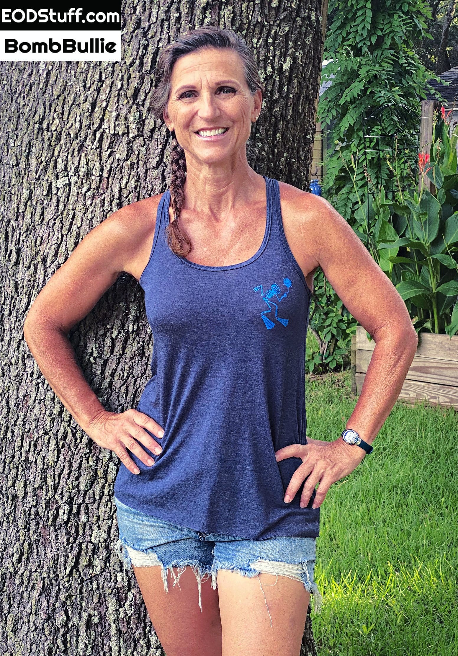 Ladies Skuba Skeebb™ EOD Tank - Heather Navy Women's Flowy Racerback Tank