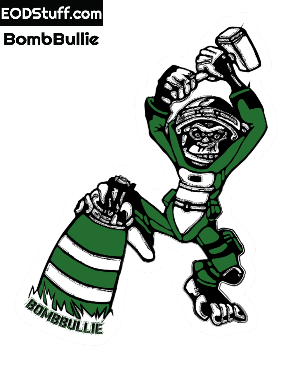 Monkey in a Bomb Suit Die Cut Stickers - EOD Sticker